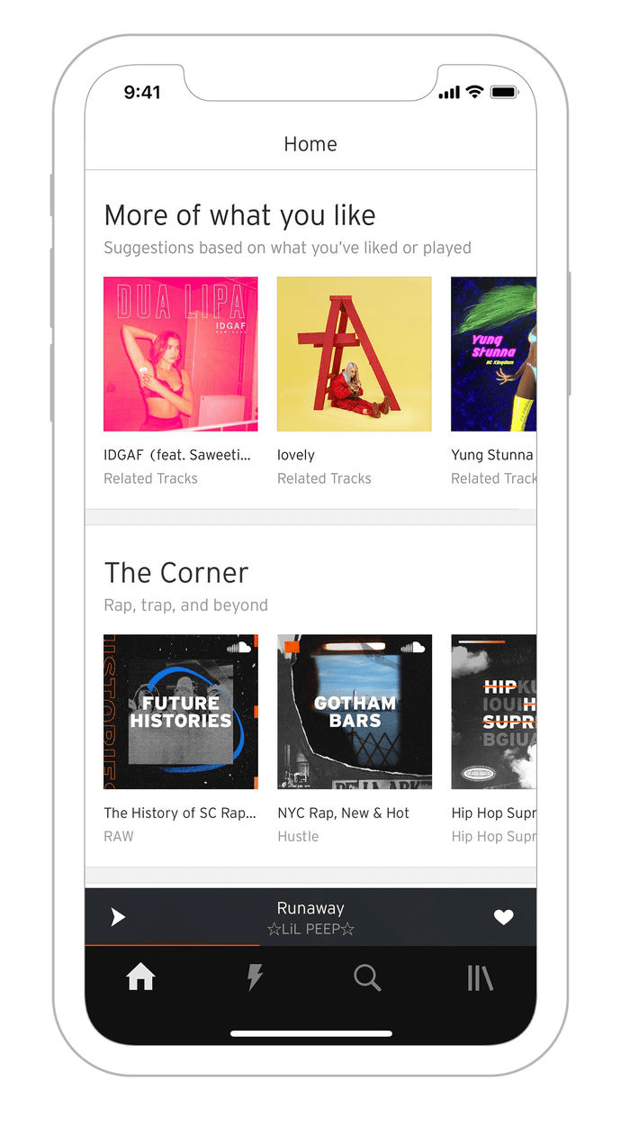 mobile design trends: soundcloud customization